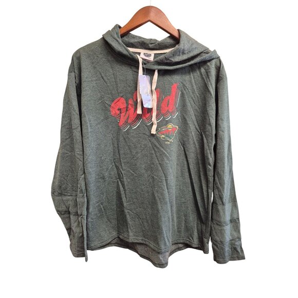 Minnesota Wild NHL Womens Hoodie Sweatshirt Size M Green Cotton/Polyester Blend - Picture 2 of 5